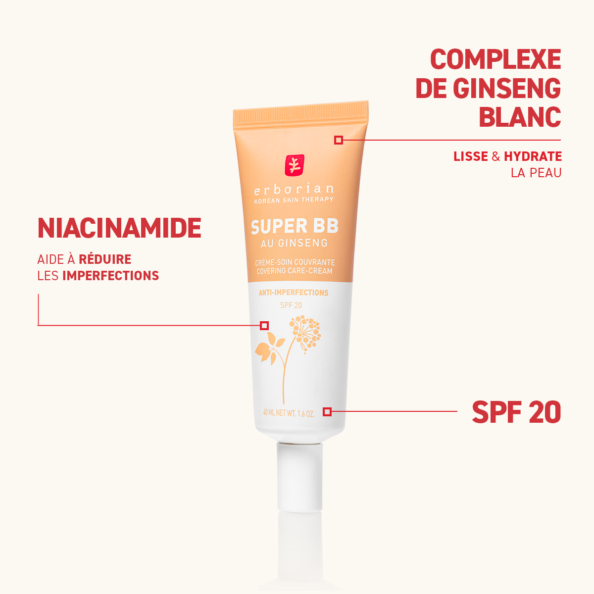 ERBORIAN SUPER BB DORE SPF20 40ML