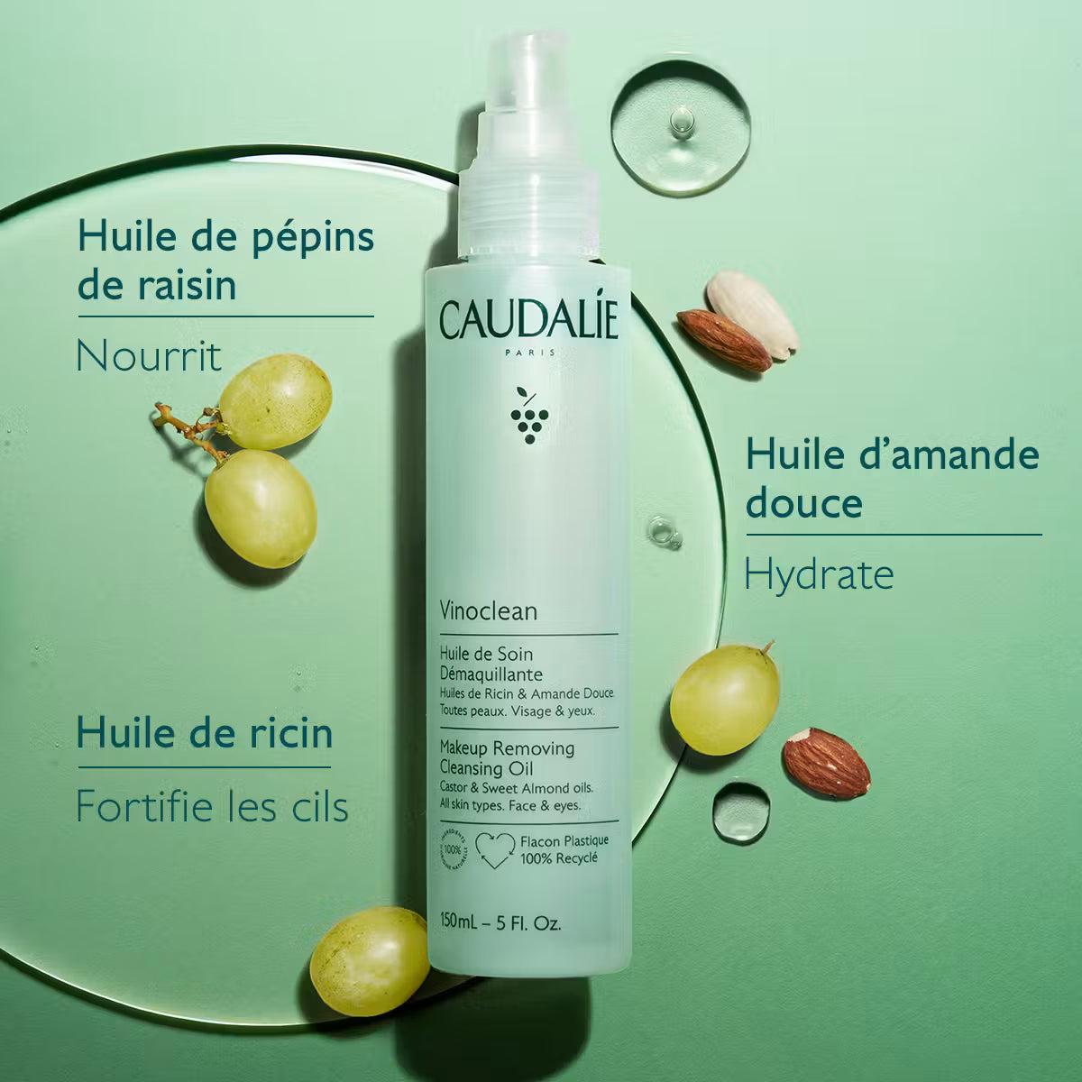 CAUDALIE VINOCLEAN HUILE DE SOIN DEMAQUILLANTE 75ML