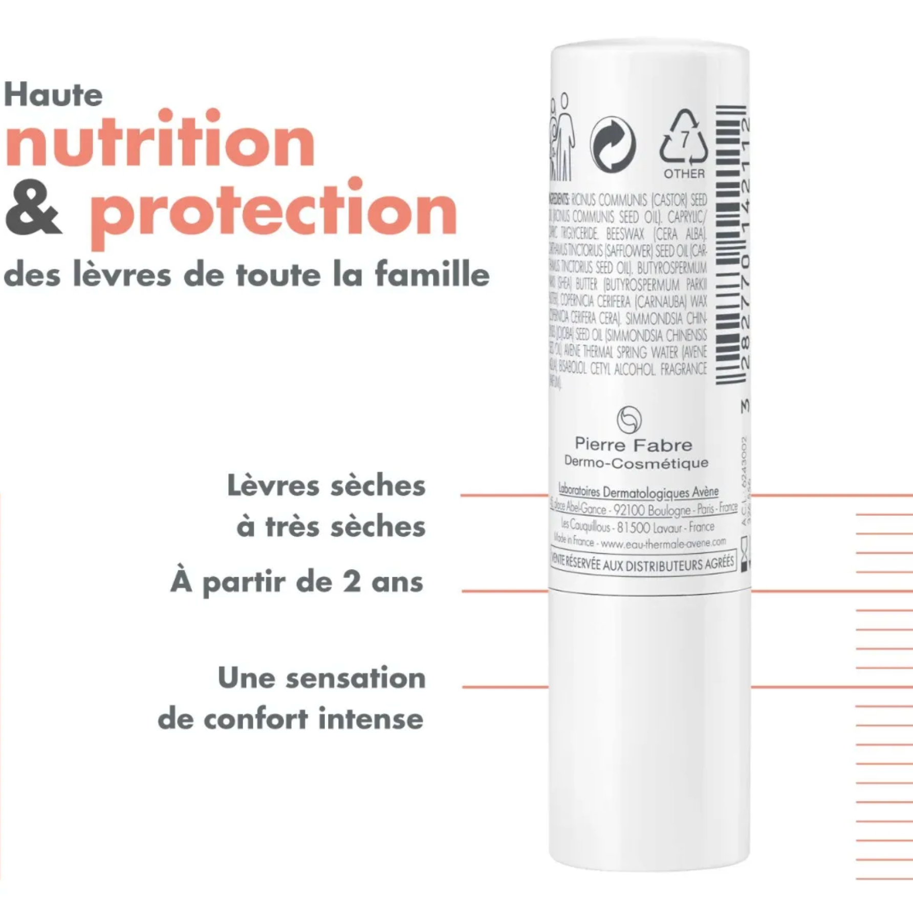AVENE COLD CREAM STICK LEVRES NOURRISSANT 4G X2