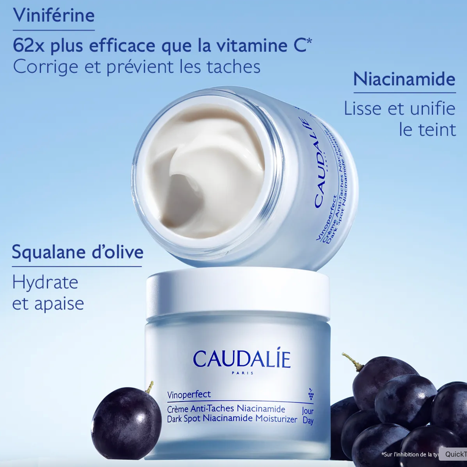 CAUDALIE CREME ANTI-TACHES NIACINAMIDE RECHARGE VINOPERFECT 50ML