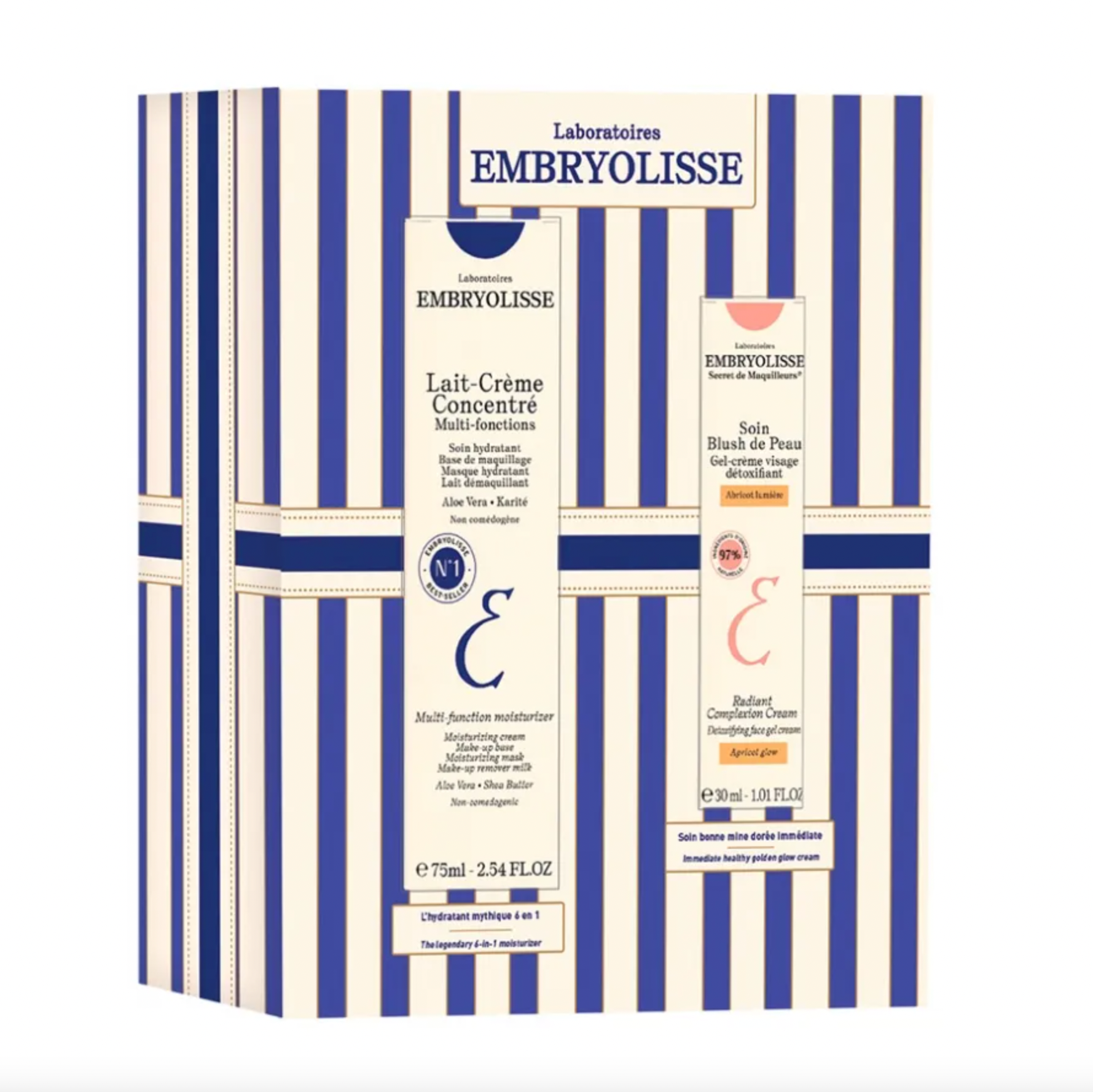 EMBRYOLISSE COFFRET LAIT CREME CONCENTRE 75ML + SOIN BLUSH DE PEAU DETOXIFIANT ABRICOT 30ML