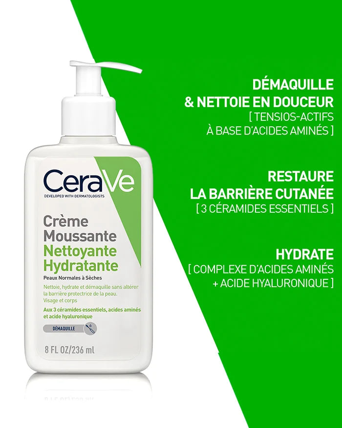 CERAVE CREME MOUSSANTE NETTOYANTE HYDRATANTE 473ML