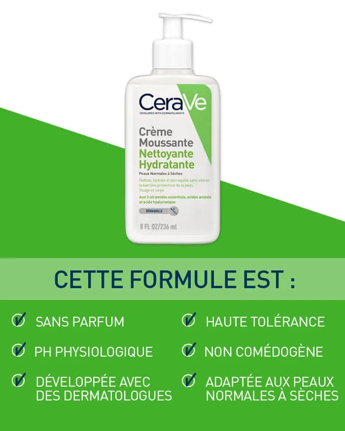 CERAVE CREME MOUSSANTE NETTOYANTE HYDRATANTE 473ML