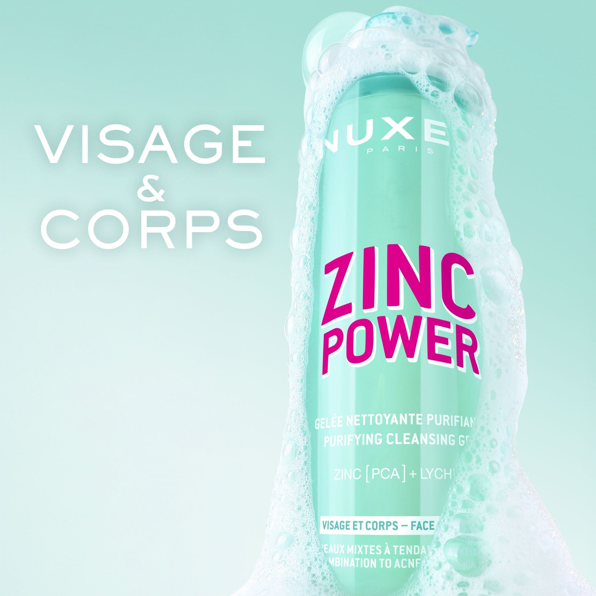 NUXE ZINC POWER GELEE NETTOYANTE PURIFIANTE 400ML