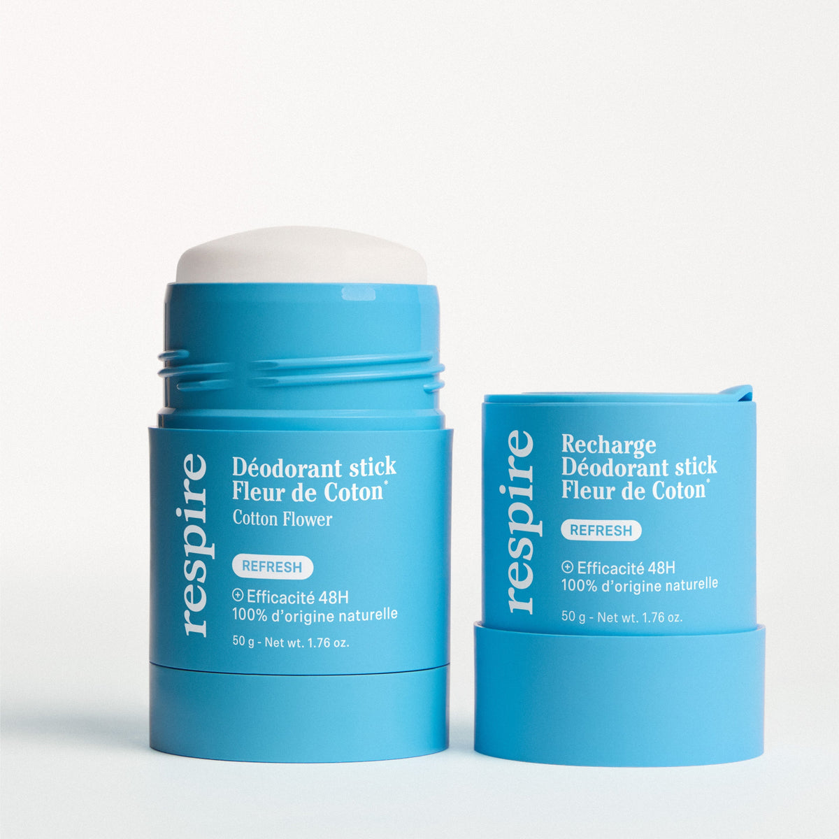 RESPIRE RECHARGE DEODORANT STICK FLEUR DE COTON 50G