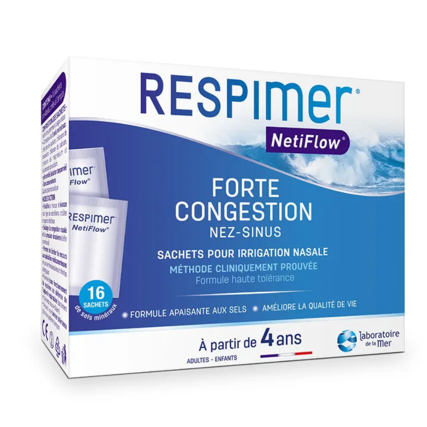 LABORATOIRE DE LA MER RESPIMER NETIFLOW KIT IRRIGATION NASALE + SACHET 6