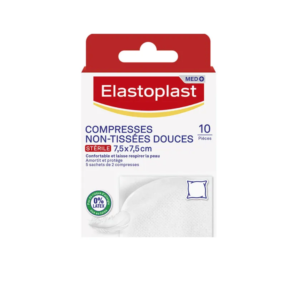 ELASTOPLAST COMPRESSES NON-TISSEES 7,5X7,5cm x10