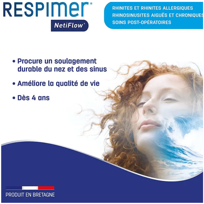 LABORATOIRE DE LA MER RESPIMER NETIFLOW KIT IRRIGATION NASALE + SACHET 6