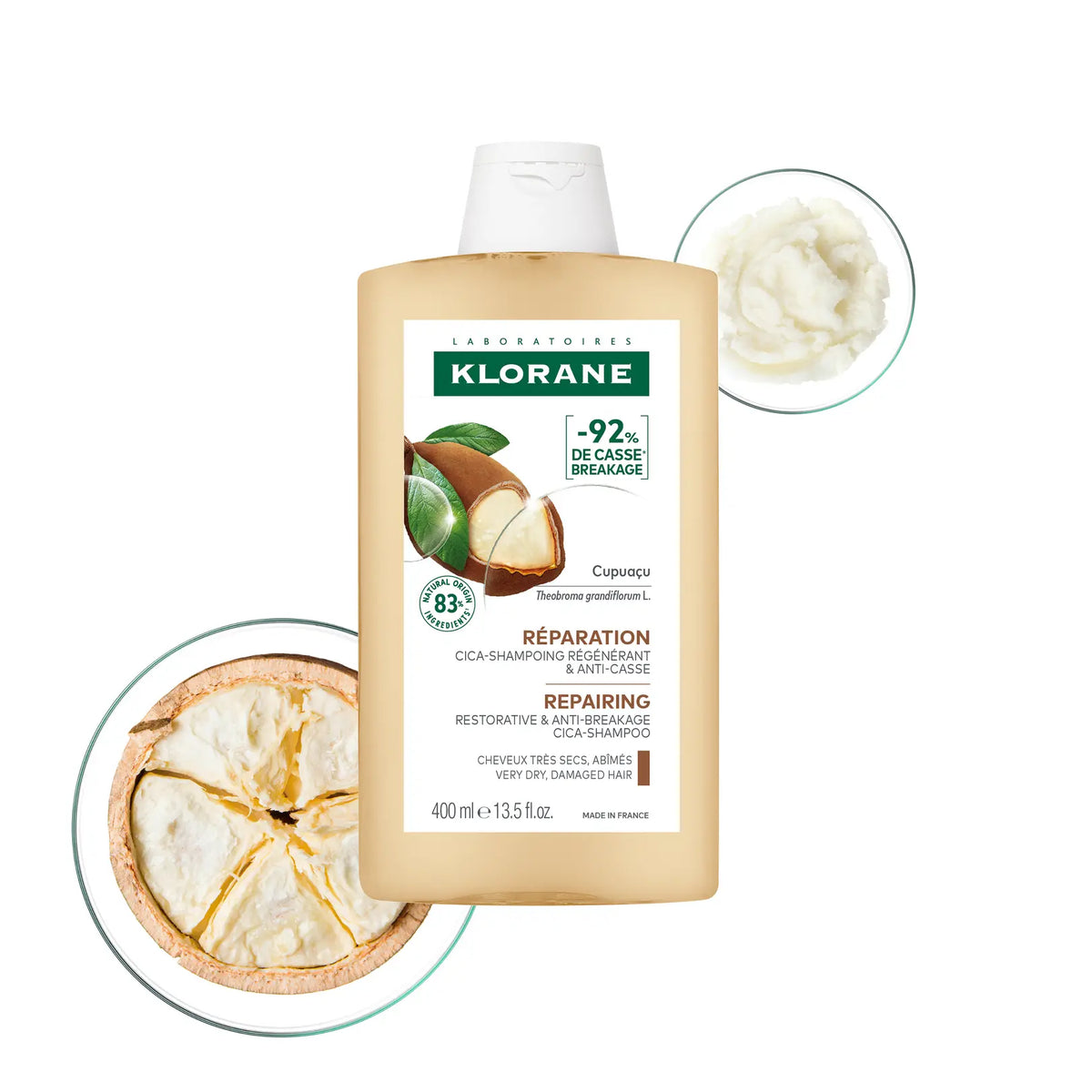 KLORANE REPARATION CICA-SHAMPOING REGENERANT & ANTI-CASSE CUPUACU 400ML