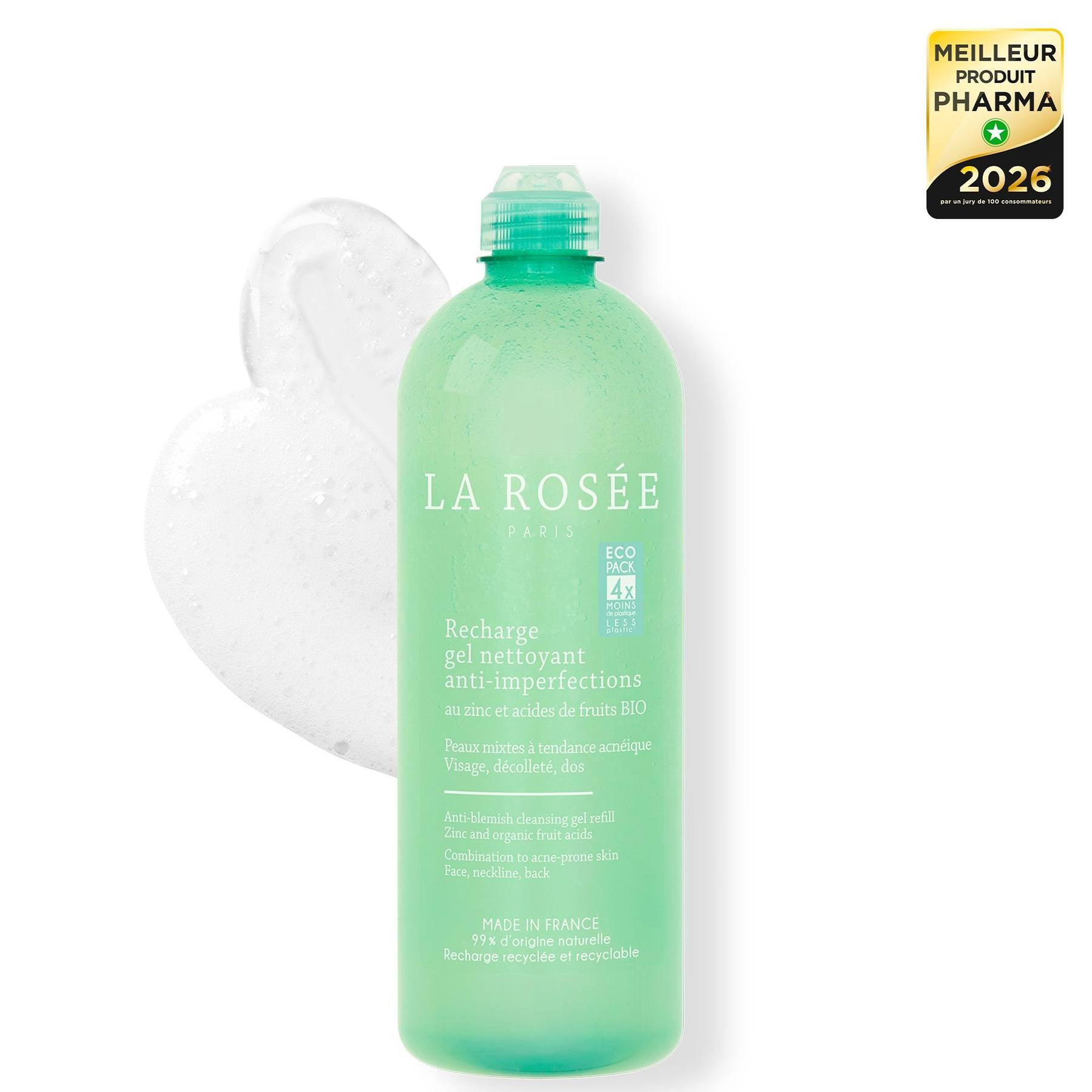 LA ROSEE GEL NETTOYANT ANTI-IMPERFECTIONS RECHARGE 400ML