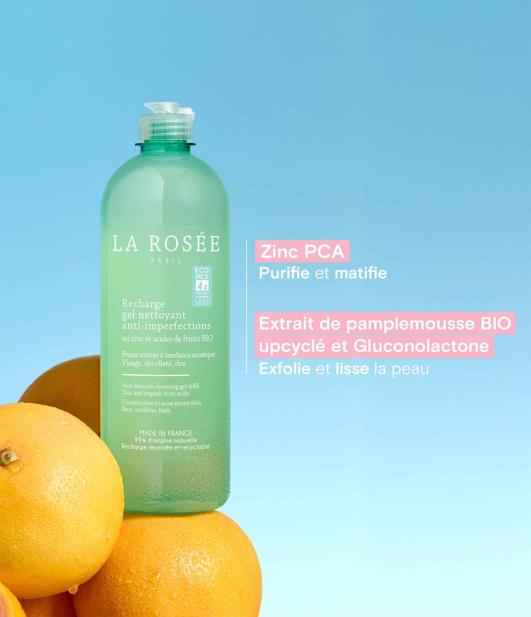 LA ROSEE GEL NETTOYANT ANTI-IMPERFECTIONS RECHARGE 400ML