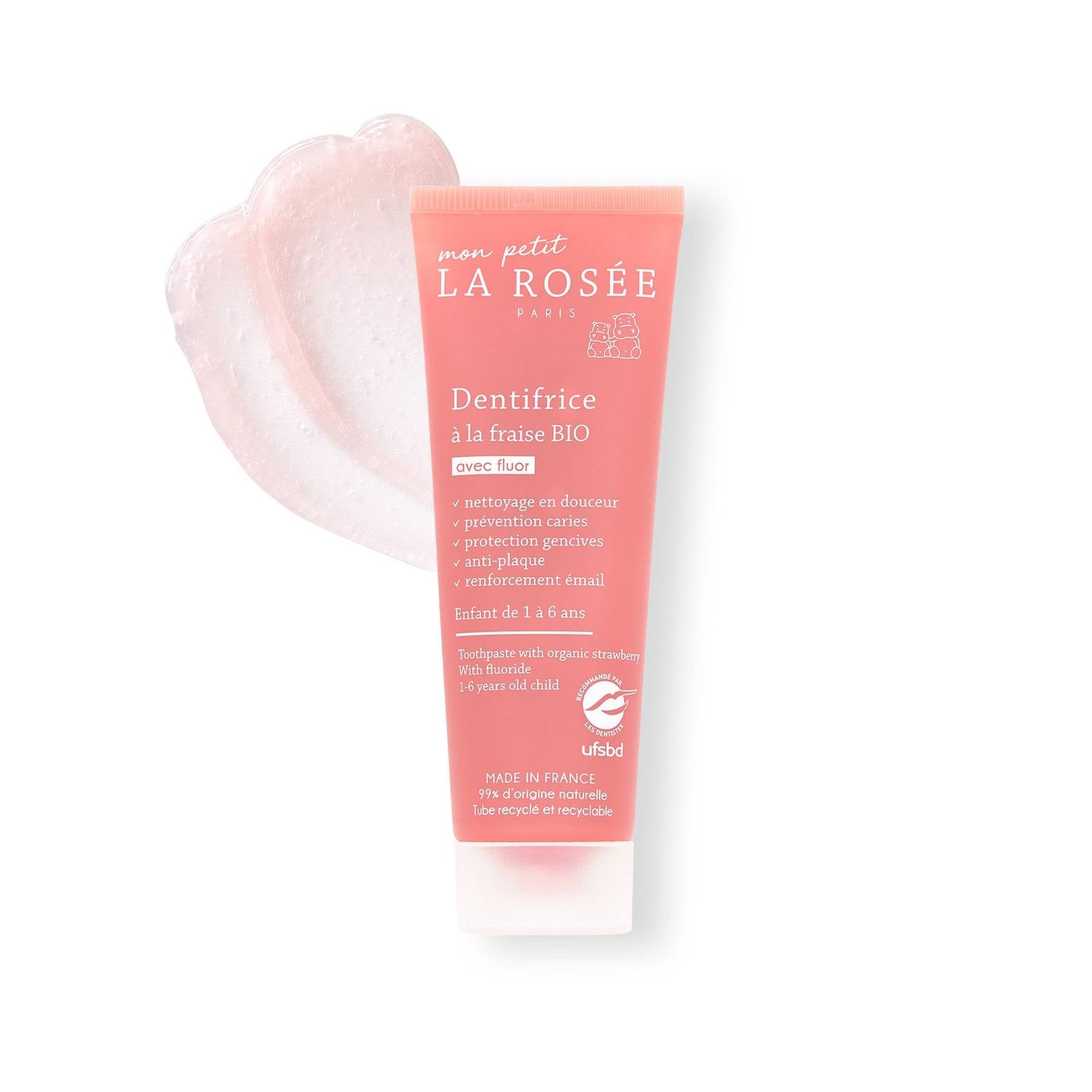 MON PETIT LA ROSEE DENTIFRICE FRAISE BIO 50ML