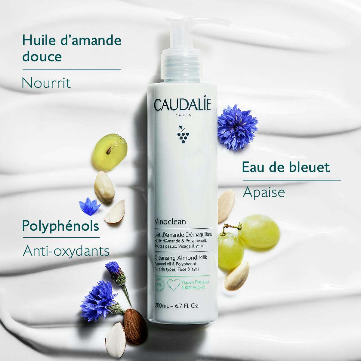 CAUDALIE LAIT D'AMANDE DEMAQUILLANT 400ML