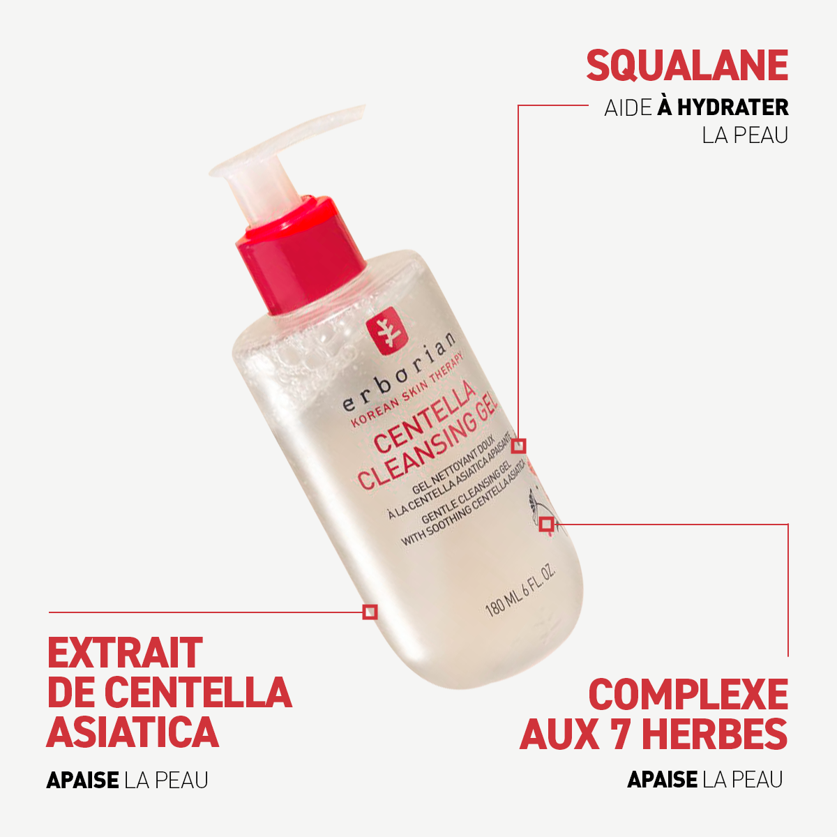 ERBORIAN GEL NETTOYANT - CENTELLA CLEANSING GEL 180ML