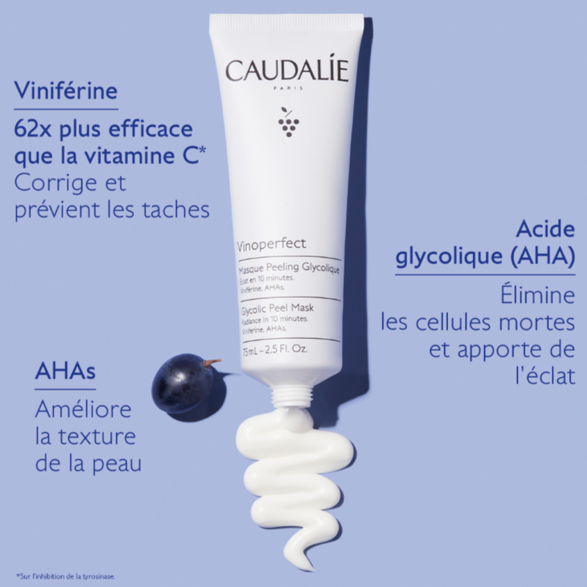 CAUDALIE VINOPERFECT MASQUE PEELING GLYCOLIQUE 75ML