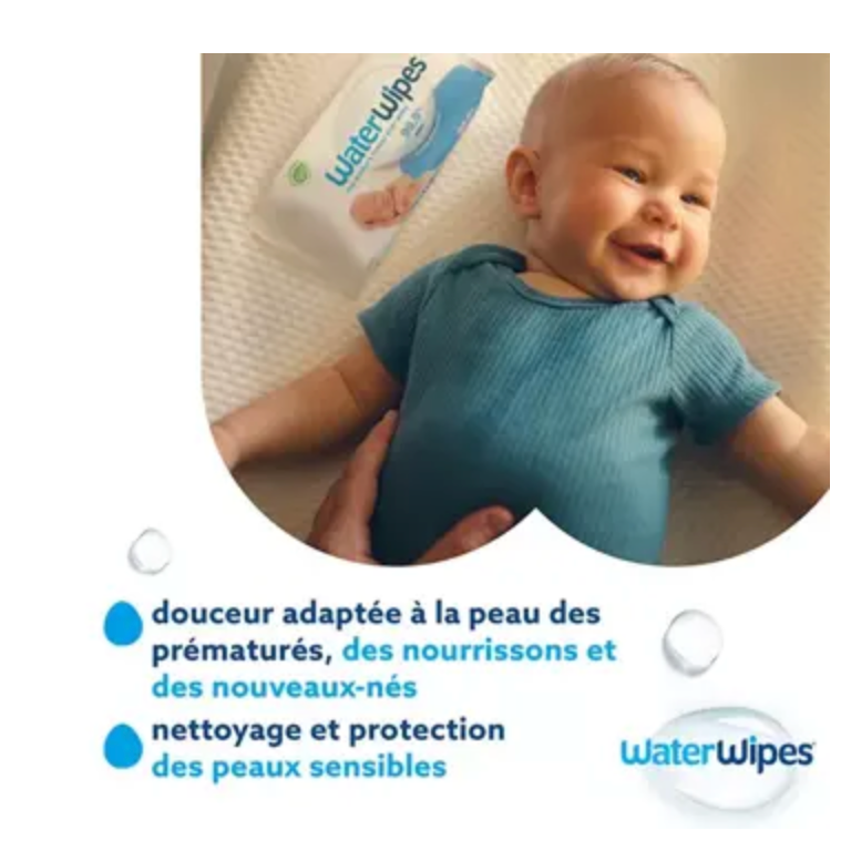 WATER WIPES LINGETTE COMPOSTABLES X60