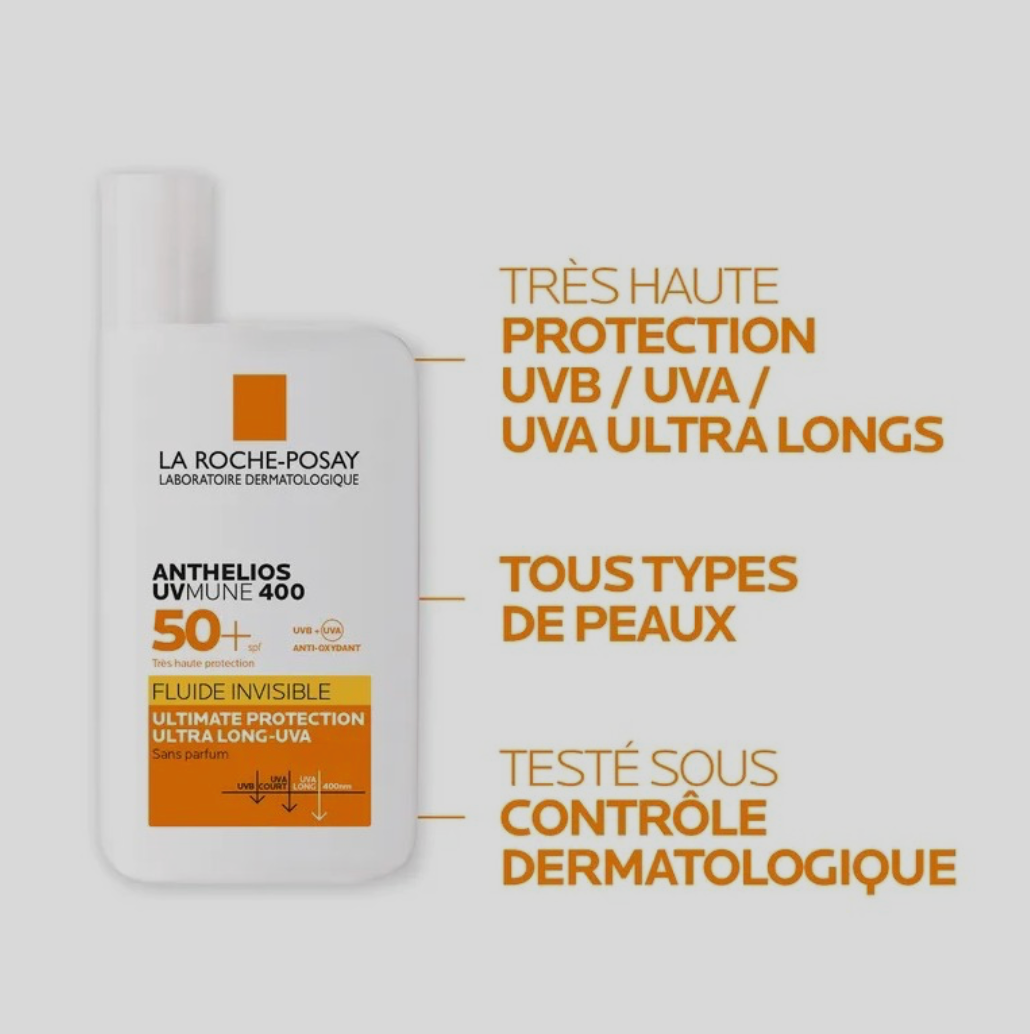 LA ROCHE POSAY ANTHELIOS 50+ UVMUNE 400 FLUIDE INVISIBLE SANS PARFUM 50ML