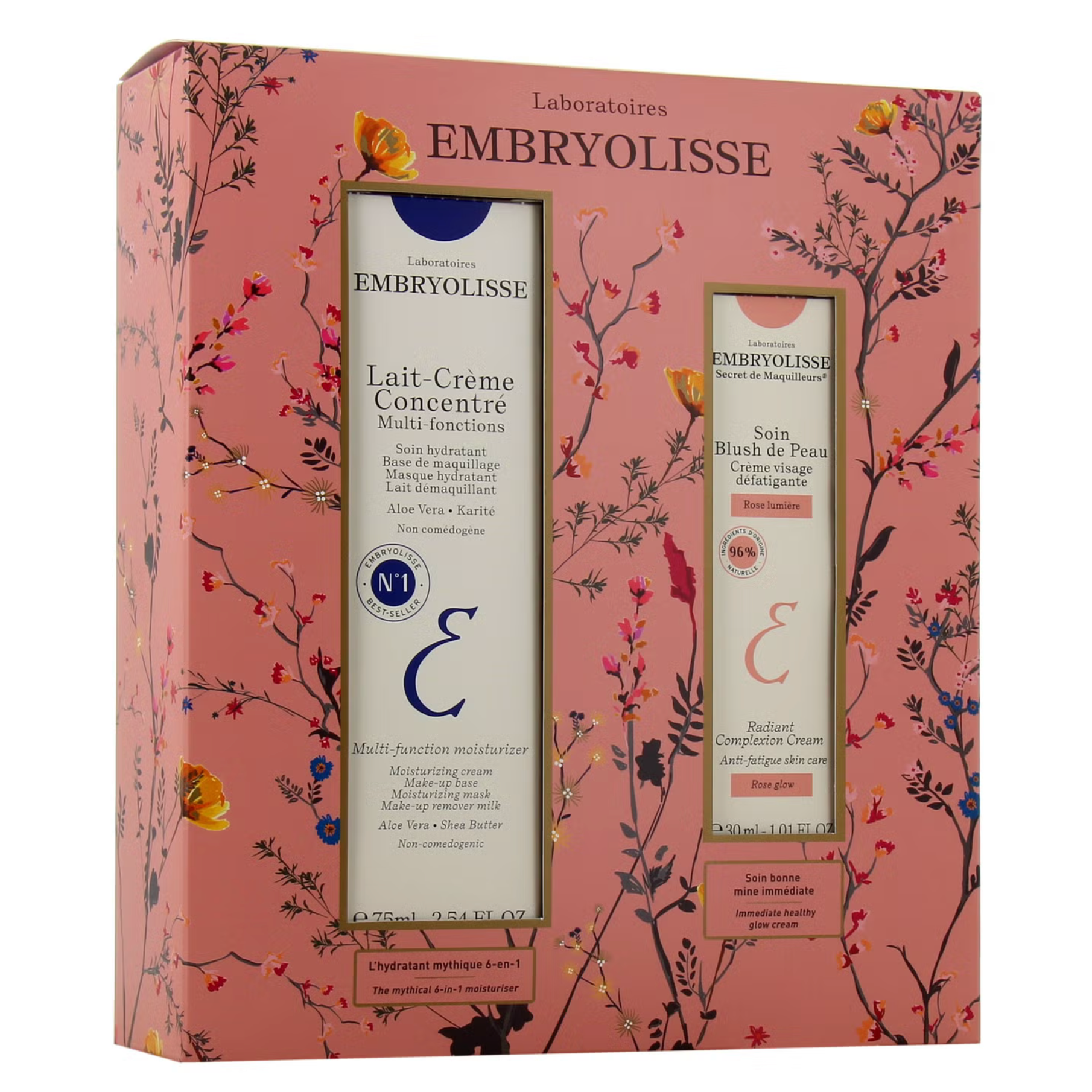 EMBRYOLISSE COFFRET LAIT CREME CONCENTRE 75ML + SOIN BLUSH DE PEAU DETOXIFIANT 30ML