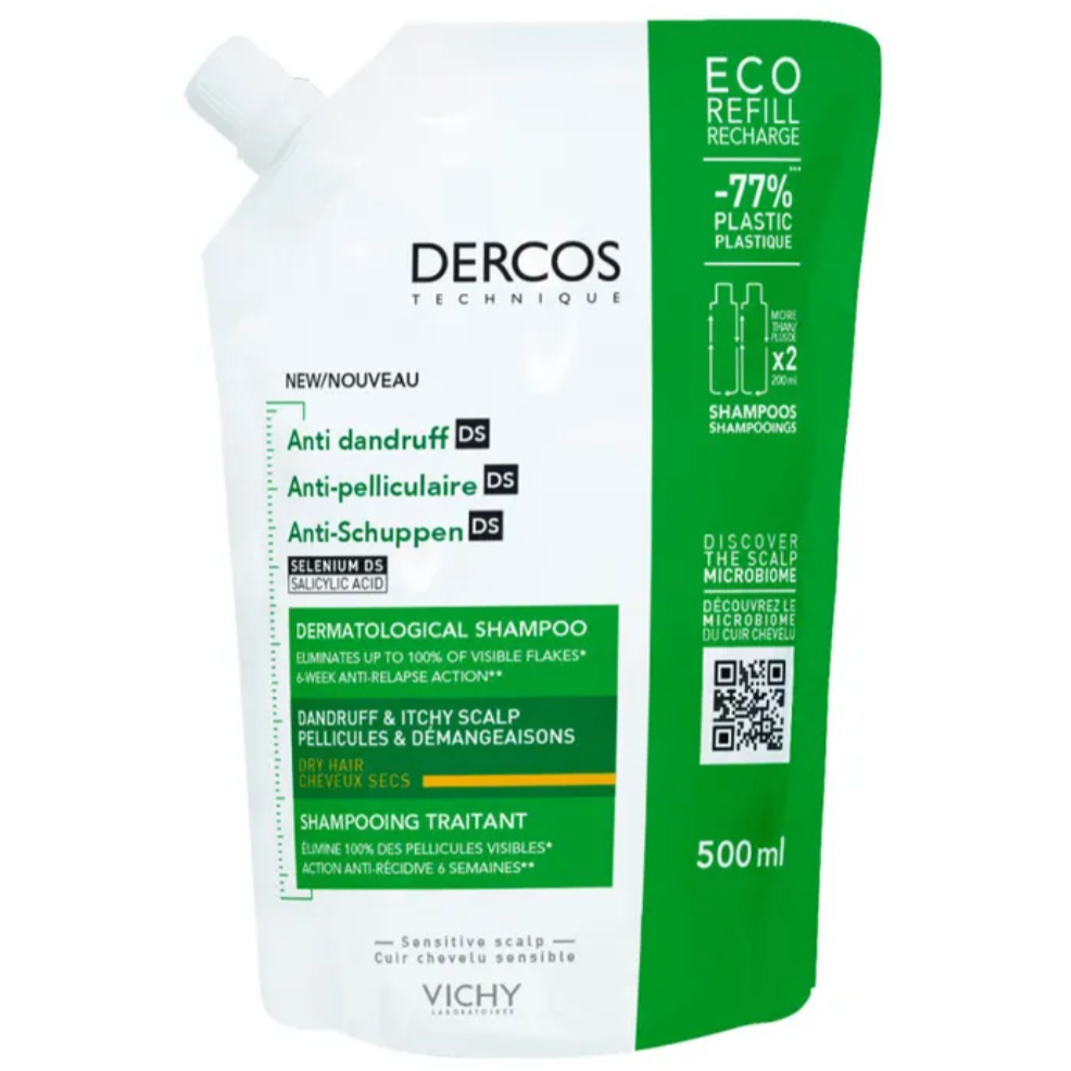 VICHY SHAMOING ANTI-PELLICULAIRE GRAS ECO RECHARGE 500ML
