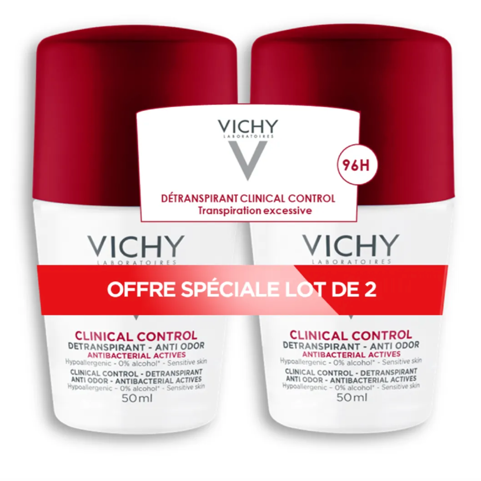 VICHY CLINICAL DEODORANT DETRANSPIRANT 96H 2X50ML