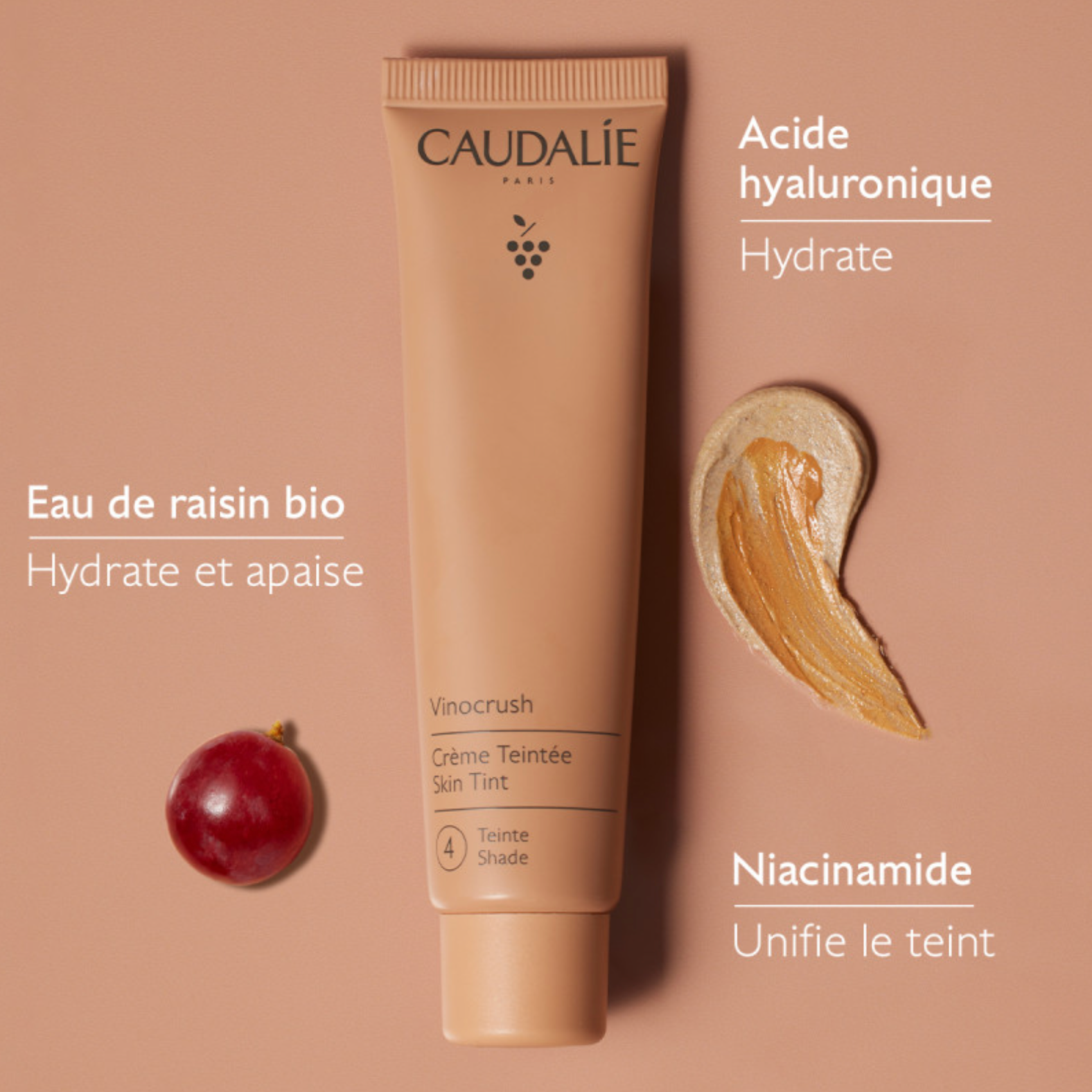 CAUDALIE CREME TEINTEE VINOCRUSH N°4 30ML