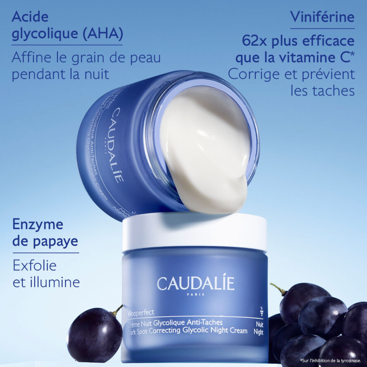 CAUDALIE CREME NUIT GLYCOLIQUE ANTI-TACHES VINOPERFECT 50ML