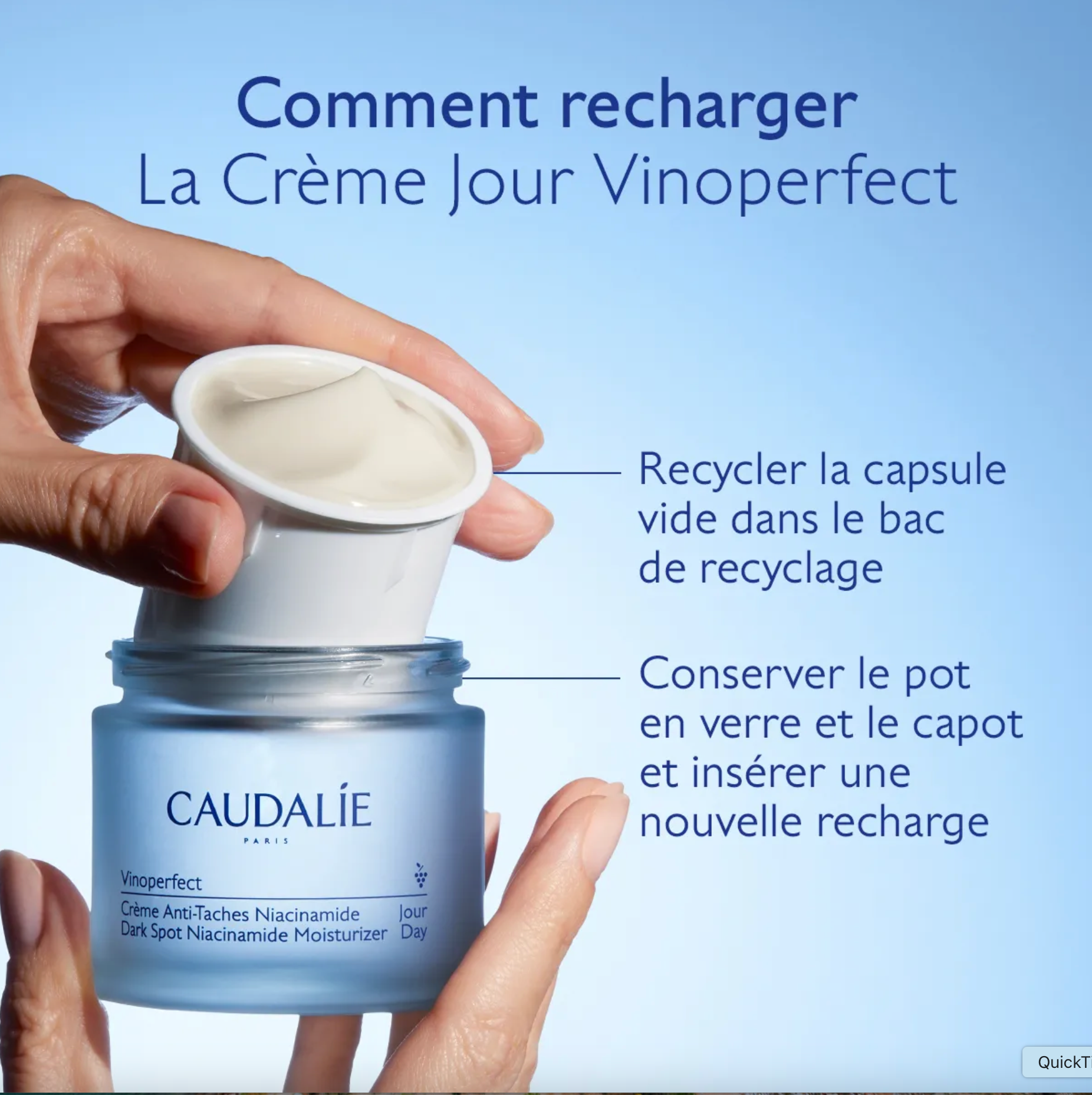 CAUDALIE CREME ANTI-TACHES NIACINAMIDE RECHARGE VINOPERFECT 50ML