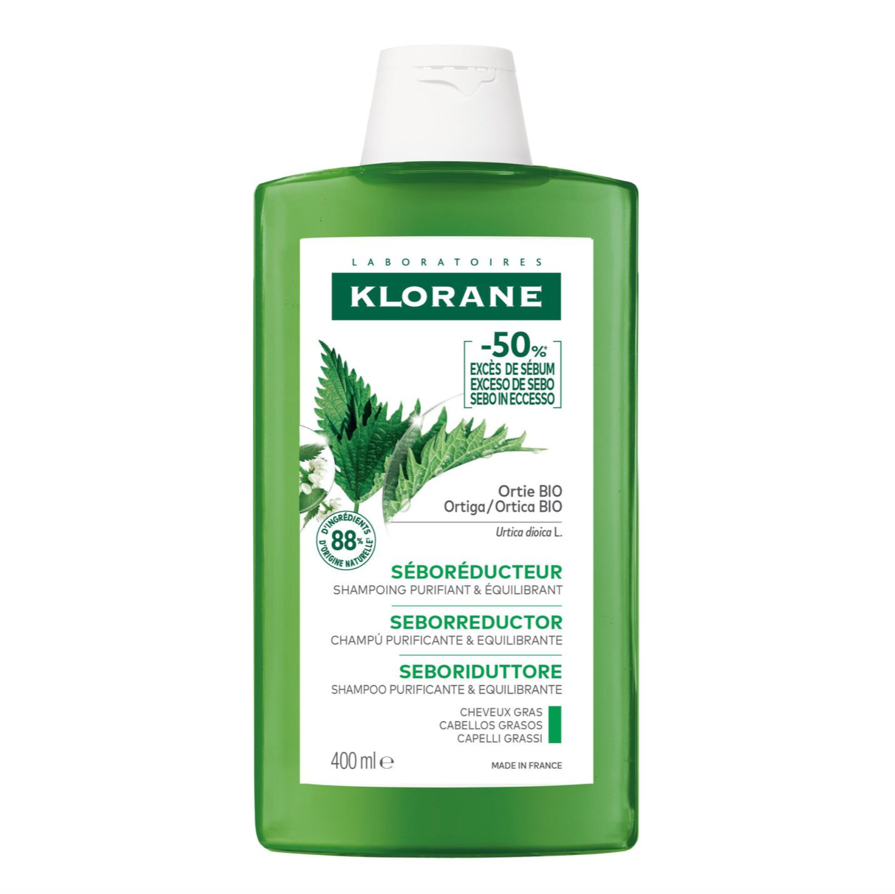 KLORANE SHAMPOING SEBOREDUCTEUR ORTIE 400ML