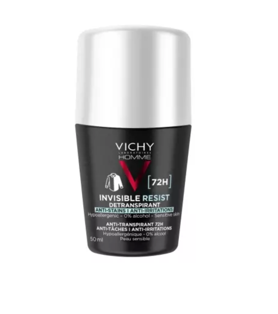 VICHY DEODORANT HOMME INVISIBLE RESIST 72H ROLLON 50ML LOT DE 2