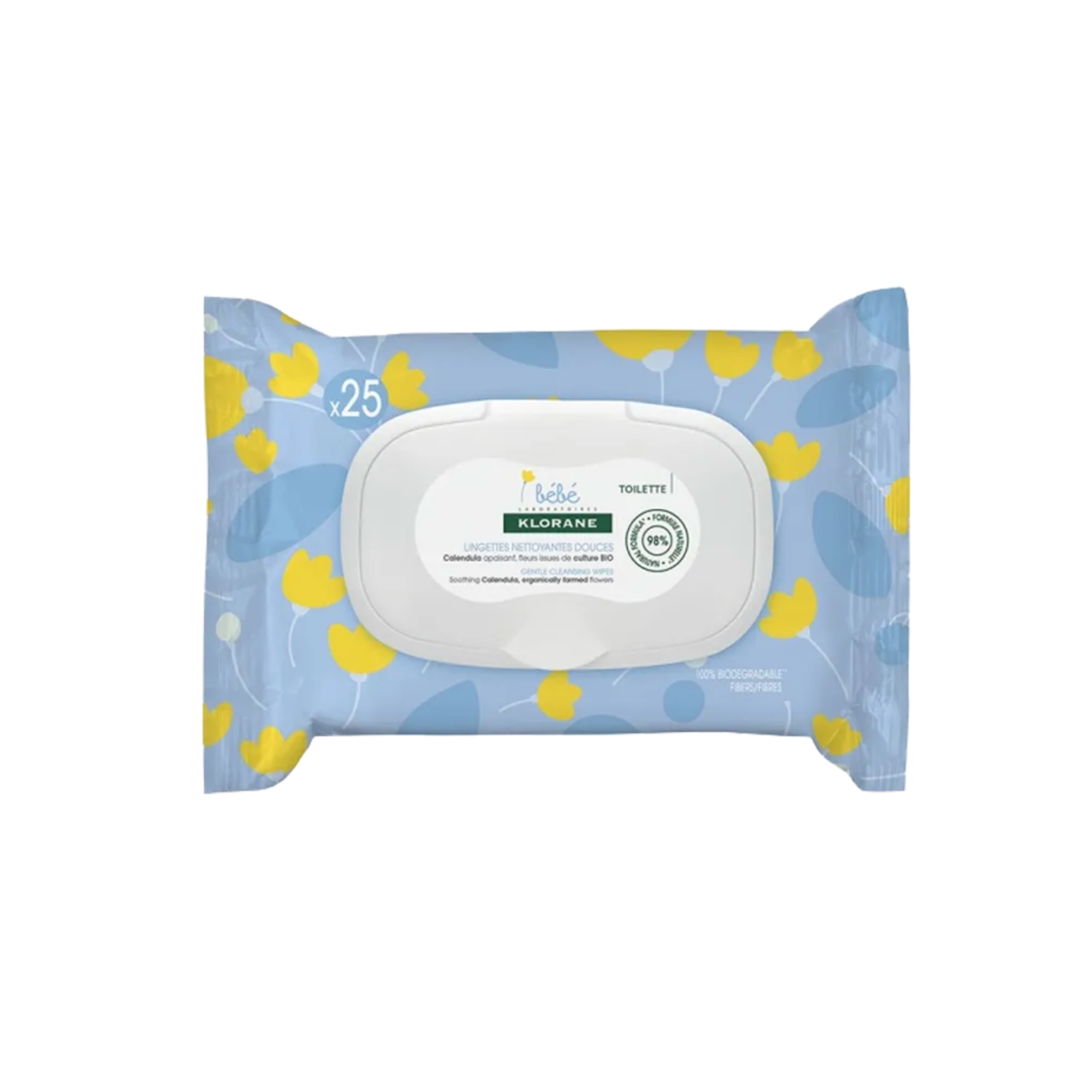 KLORANE BÉBÉ LINGETTES NETTOYANTES DOUCES / X25