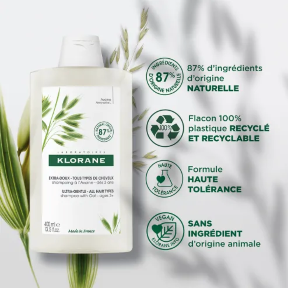 KLORANE SHAMPOING EXTRA DOUX A  L'AVOINE 400ML