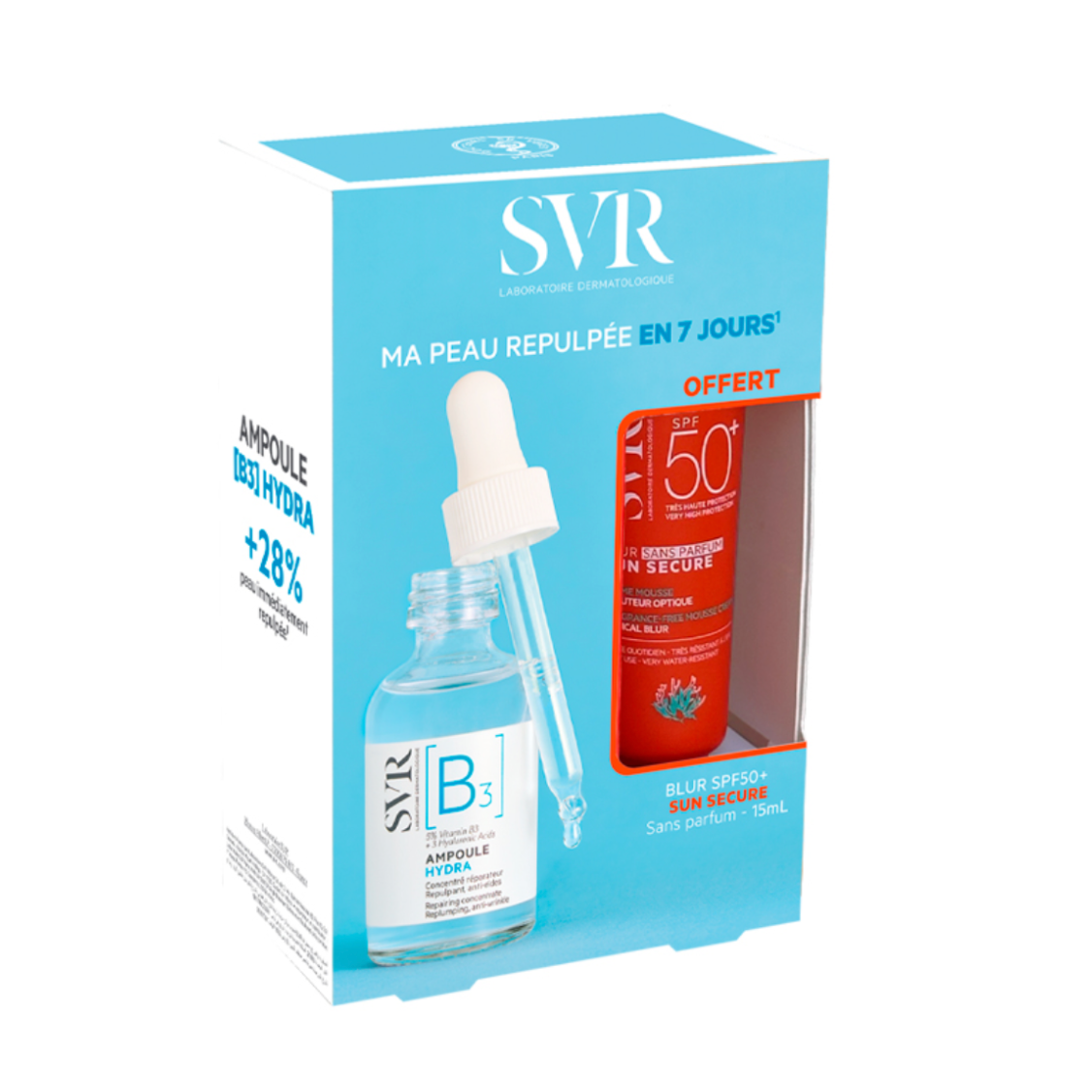 COFFRET SVR  AMPOULE HYDRA / SUN SECURE SPF50 OFFERT