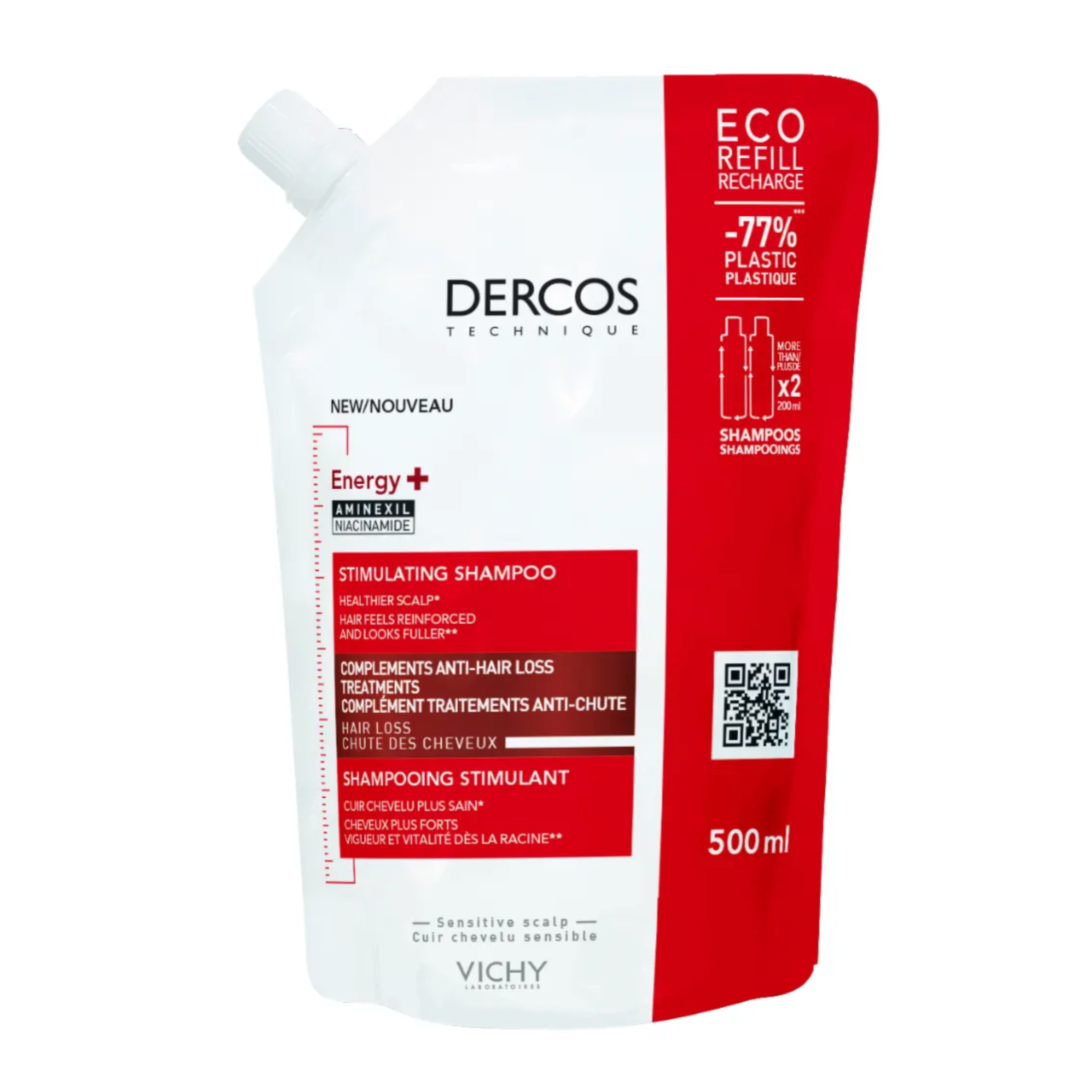ENERGISANT SHAMPOING STIMULANT ANTI-CHUTE, ECO-RECHARGE 500ML
