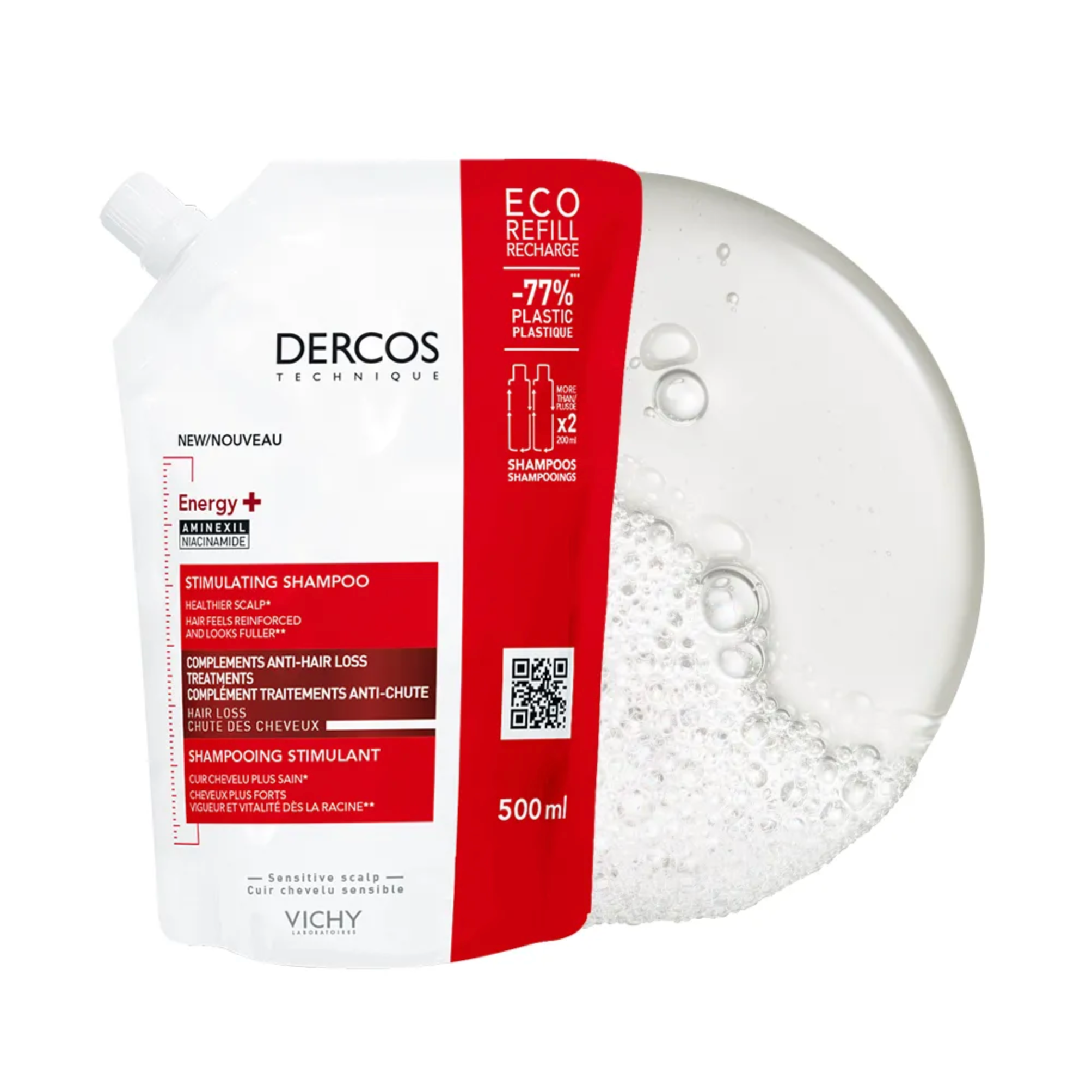 ENERGISANT SHAMPOING STIMULANT ANTI-CHUTE, ECO-RECHARGE 500ML
