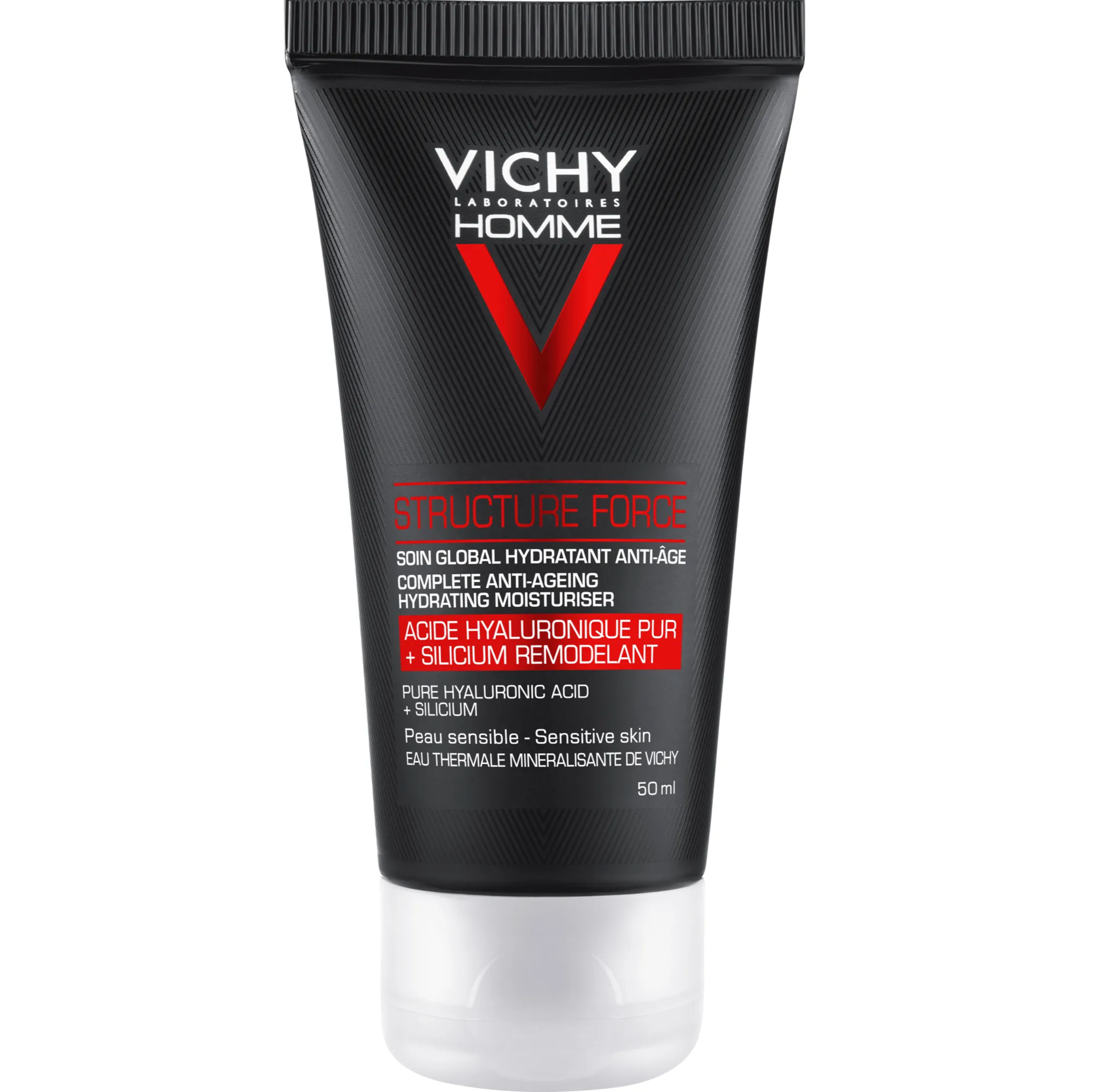 VICHY HOMME STRUCTURE FORCE 50ML - Soin Global Hydratant Anti-Âge Visage.