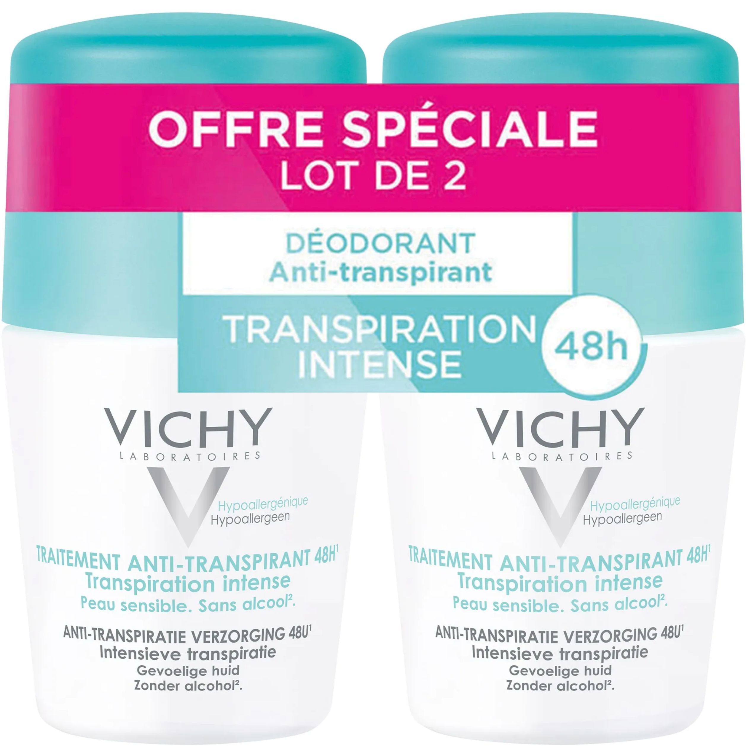 VICHY DEODORANT 48H BILLE 2X50ML