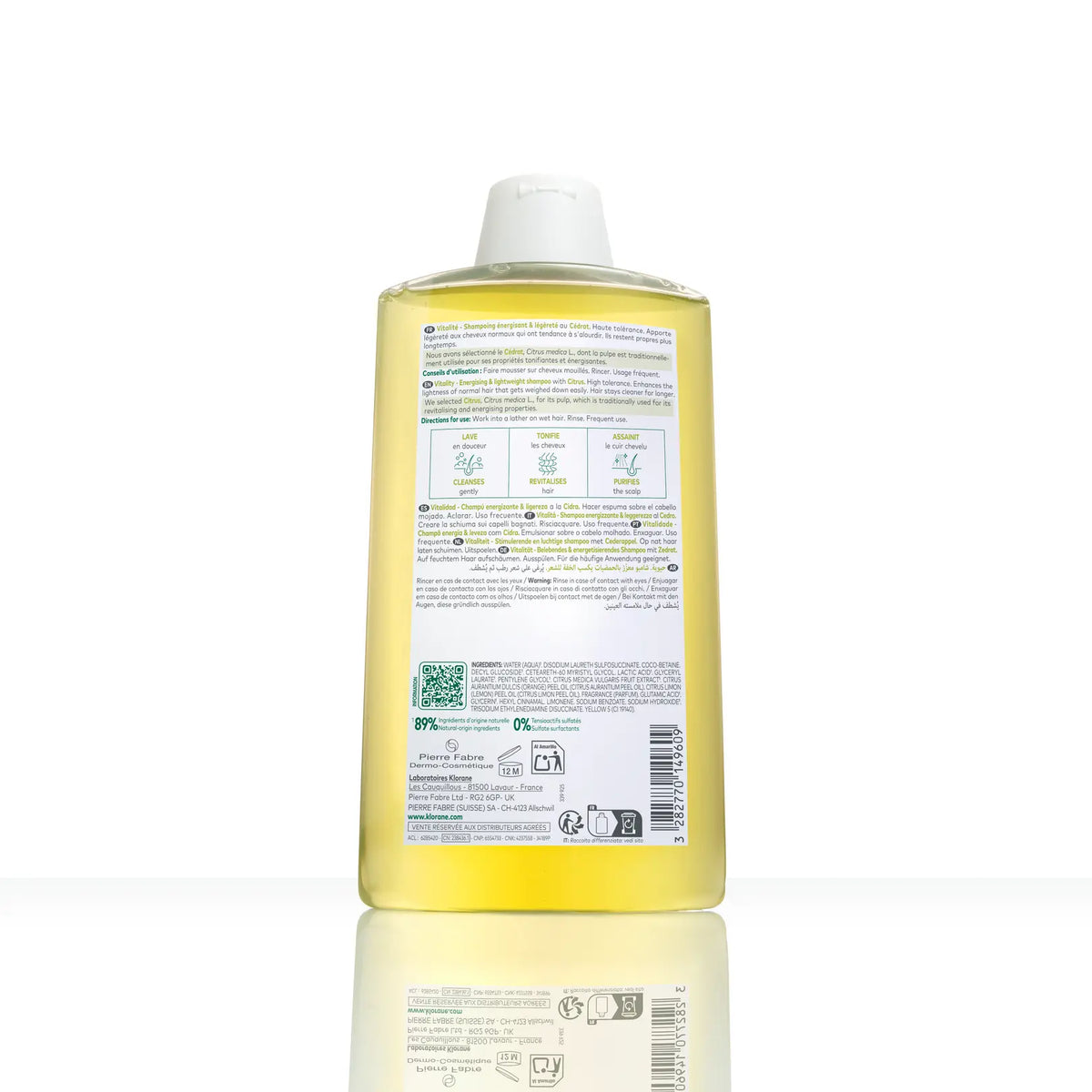 KLORANE VITALITE SHAMPOING ENERGISANT & LEGERETE CEDRAT 400ML