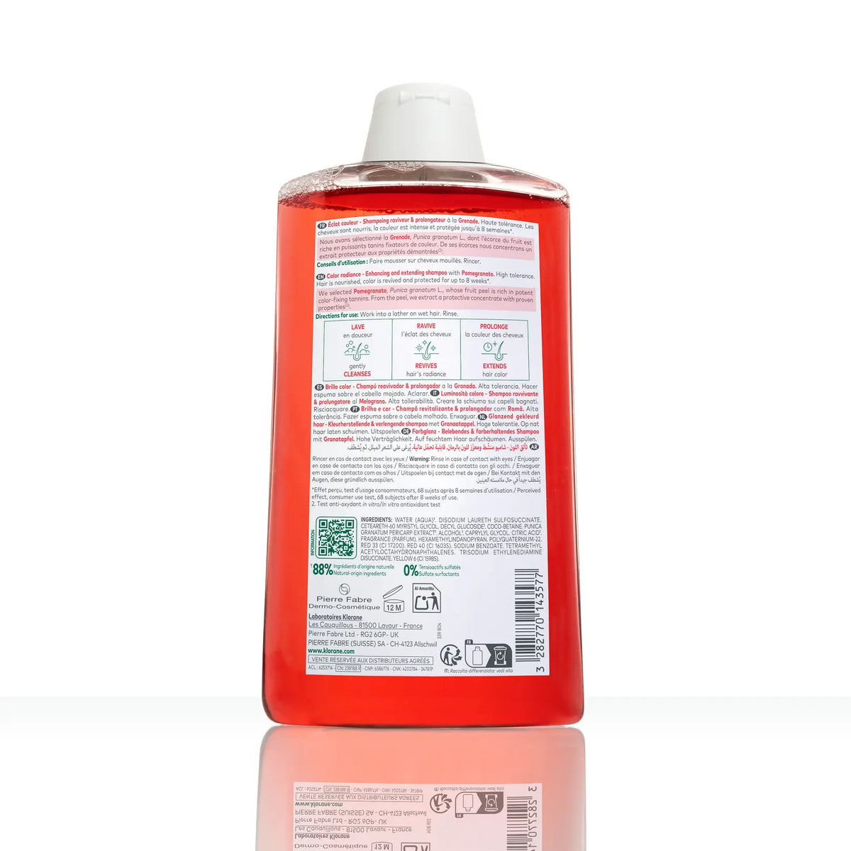 KLORANE ECLAT COULEUR SHAMPOING RAVIVEUR & PROLONGATEUR GRENADE 400ML