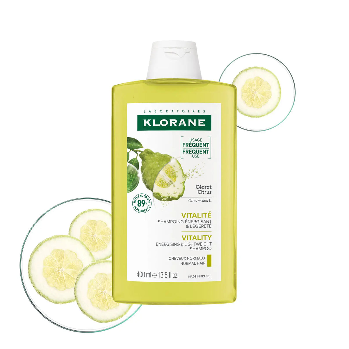 KLORANE VITALITE SHAMPOING ENERGISANT & LEGERETE CEDRAT 400ML