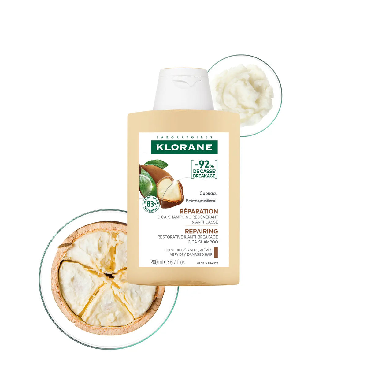 KLORANE REPARATION CICA-SHAMPOING REGENERANT & ANTI-CASSE CUPUACU 200ML